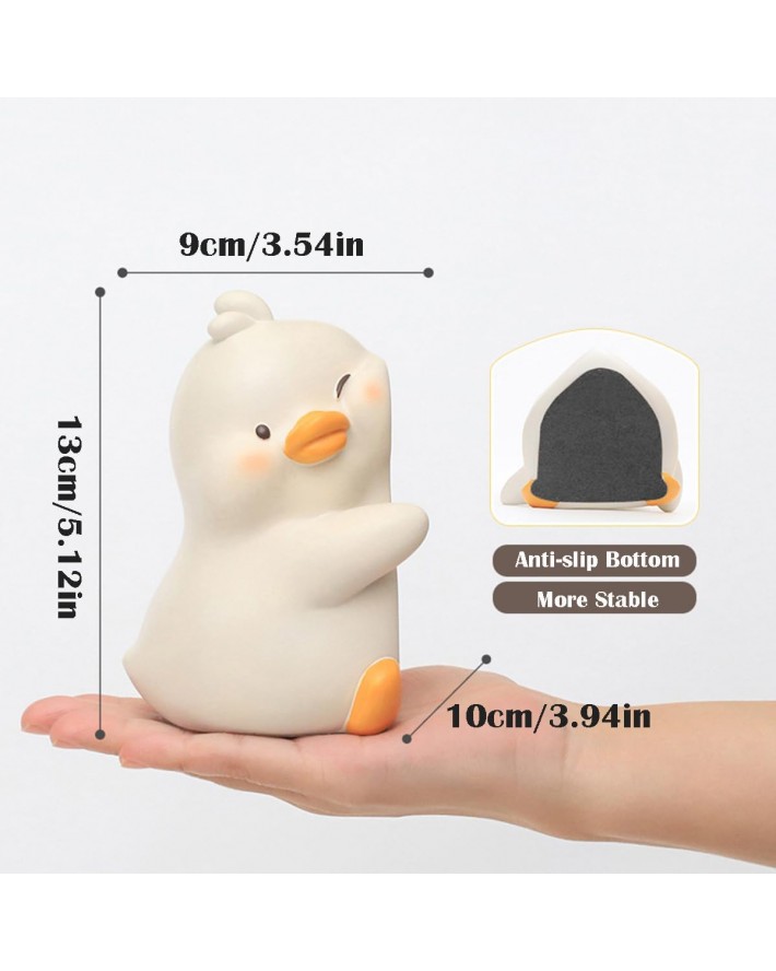 Cute Hug Ducks Decorative Bookends, Unique Book Ends to Hold Books Creative Resin Book Holder Stopper for Home Office Desk Bookshelf Decoration