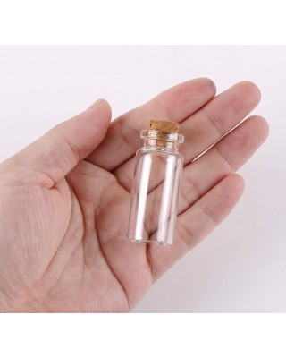 24PCS 10ml Glass Bottles Mini Vials with Cork Stoppers for DIY Decoration and Wedding Party Favors