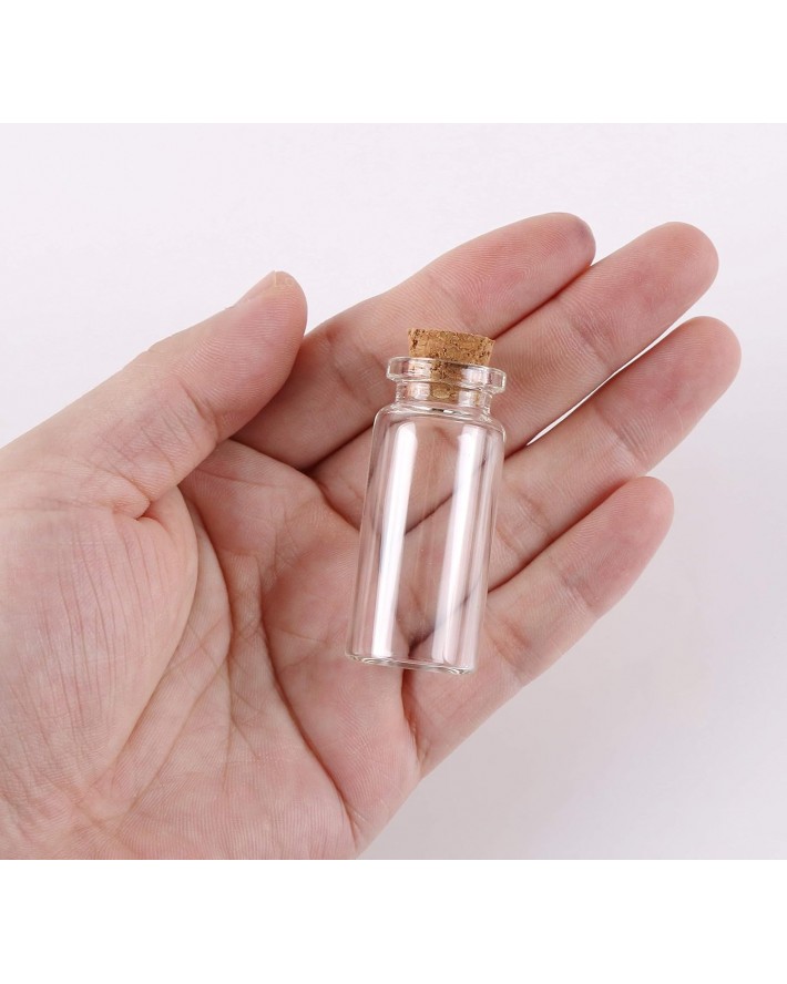 24PCS 10ml Glass Bottles Mini Vials with Cork Stoppers for DIY Decoration and Wedding Party Favors
