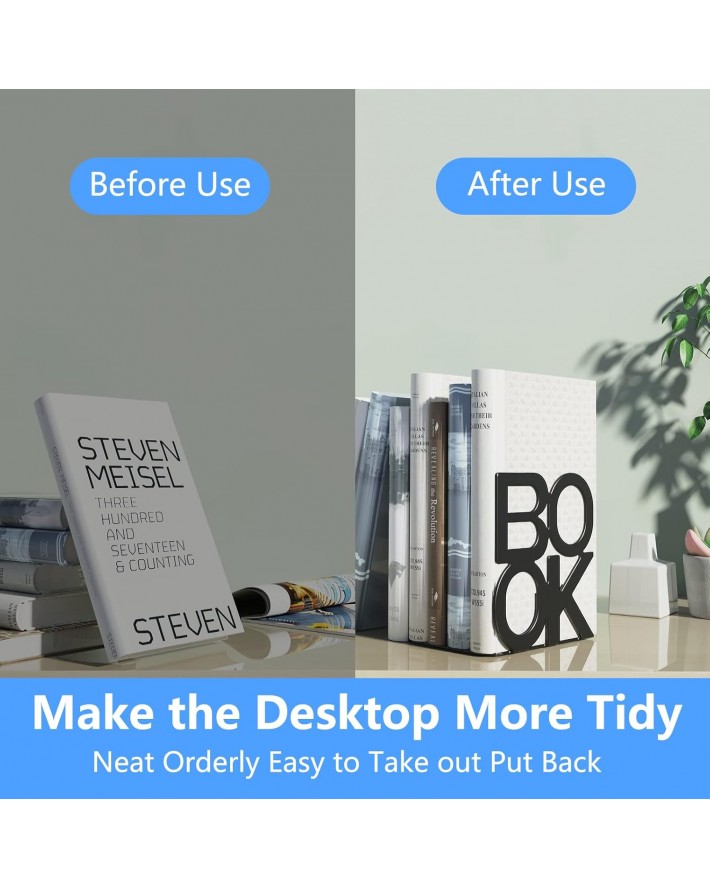 Book Ends,BookEnds Supports for Bookrack Desk,Bookend are Used for Books, Unique Appearance Design,Heavy Duty