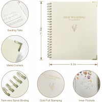 Wedding Planner Book and Organizer for Bride - Elegant Linen Cover Wedding Planning Binder with Checklists,Pockets & Calendars,Perfect Engagement Gifts for Couples