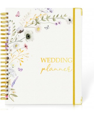 Wedding Planner Book and Organizer, Bridal Wedding Planner Book & Binder with Wedding Budget Plan, Wedding Guest List, Countdown Calendar, Engagement Gift for Women, Bride to Be