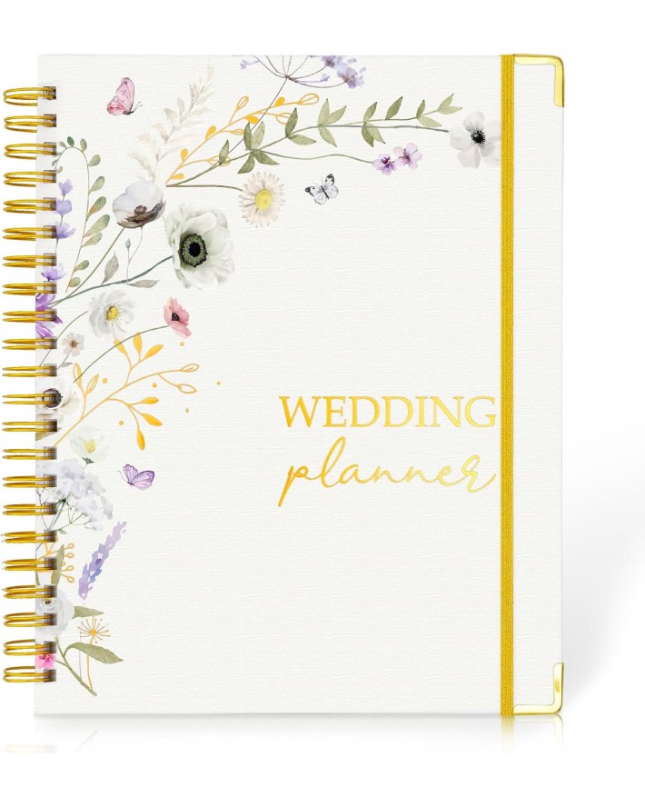 Wedding Planner Book and Organizer, Bridal Wedding Planner Book & Binder with Wedding Budget Plan, Wedding Guest List, Countdown Calendar, Engagement Gift for Women, Bride to Be