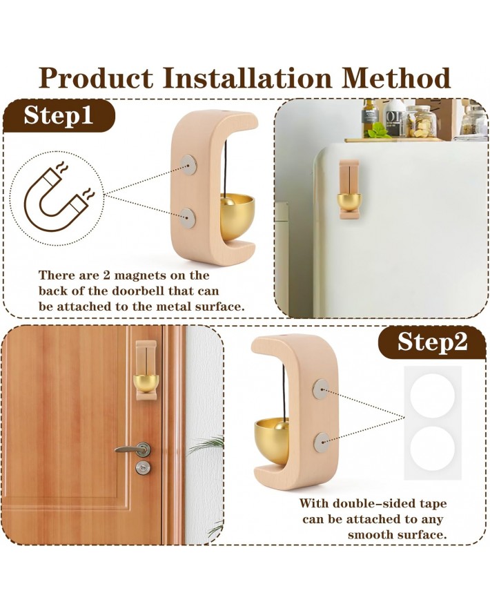Magnetic Door Opening Bell at The Entrance, Magnetic Wind Chime on The Refrigerator, Commercial Store Decoration Doorbell, Porch and Balcony Decoration Wind Chime, Original Gifts for Housewarming