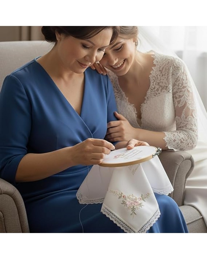 White Lace Handkerchiefs for Women Cotton Ladies Lace Handkerchiefs Wedding Handkerchief Scalloped White Bridal Hankies