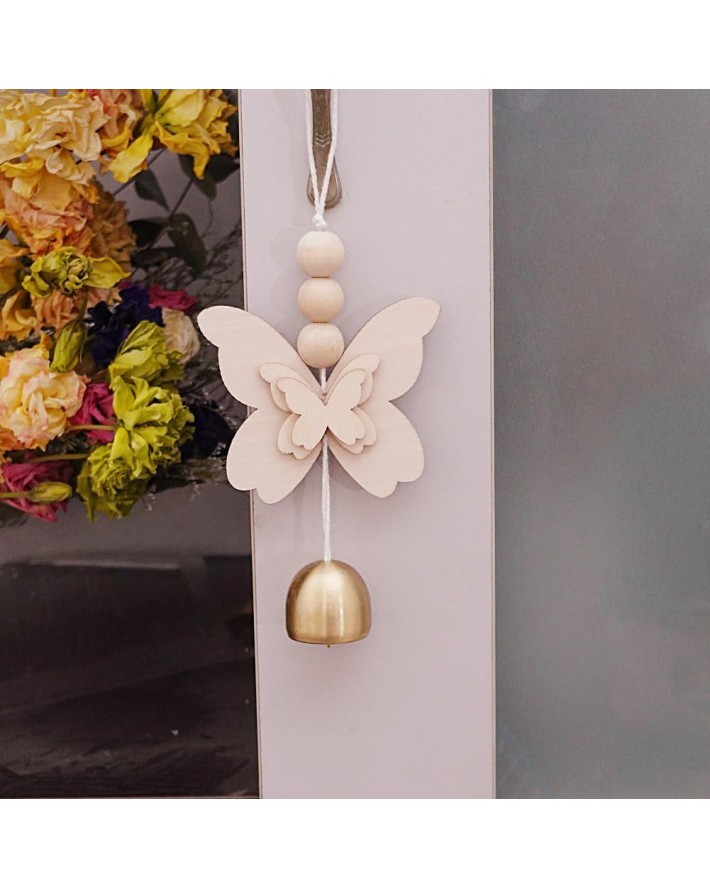 Butterfly Hanging Bell for Door Opening - Good Luck Decoration for Entrance, Window, and Wall - Wind Chime Home Decor