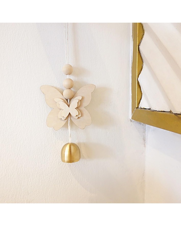 Butterfly Hanging Bell for Door Opening - Good Luck Decoration for Entrance, Window, and Wall - Wind Chime Home Decor