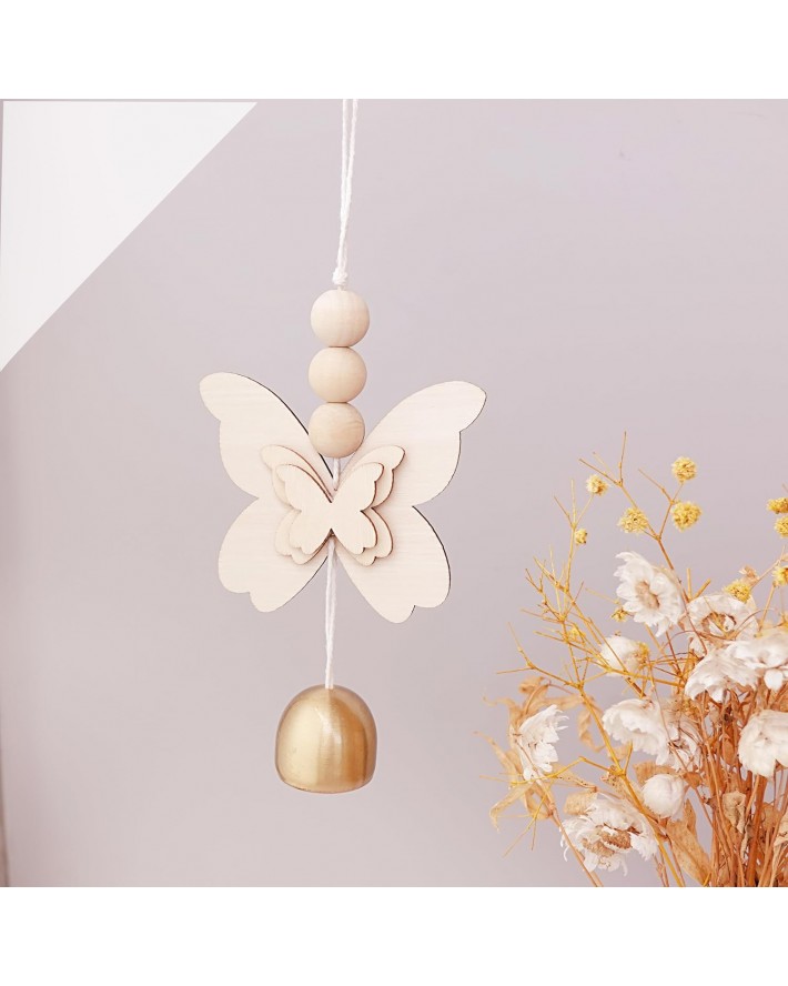 Butterfly Hanging Bell for Door Opening - Good Luck Decoration for Entrance, Window, and Wall - Wind Chime Home Decor