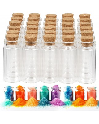 30 PCS Mini Glass Bottles, 10ml Small Glass Bottles, Vials Cork Stoppers, Spell Jars DIY Message Decoration Mini Vials for Party, Art Crafts, DIY Projects, Wedding Favors