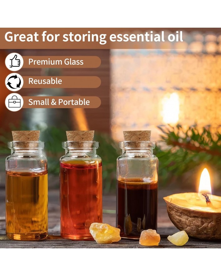 30 PCS Mini Glass Bottles, 10ml Small Glass Bottles, Vials Cork Stoppers, Spell Jars DIY Message Decoration Mini Vials for Party, Art Crafts, DIY Projects, Wedding Favors